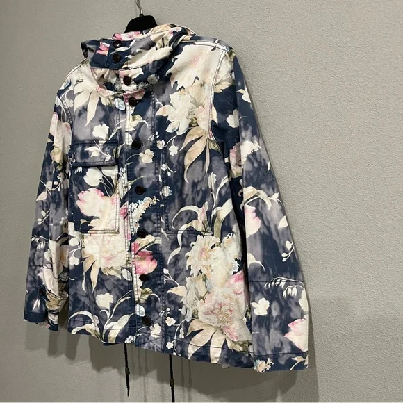 Polo Ralph Lauren Womens Floral denim Jacket Watercolor Button Front sz small - Picture 9 of 11